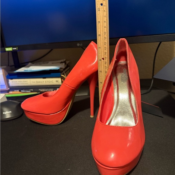 Pink / Coral Charlotte Russe High Heels - Picture 5 of 6